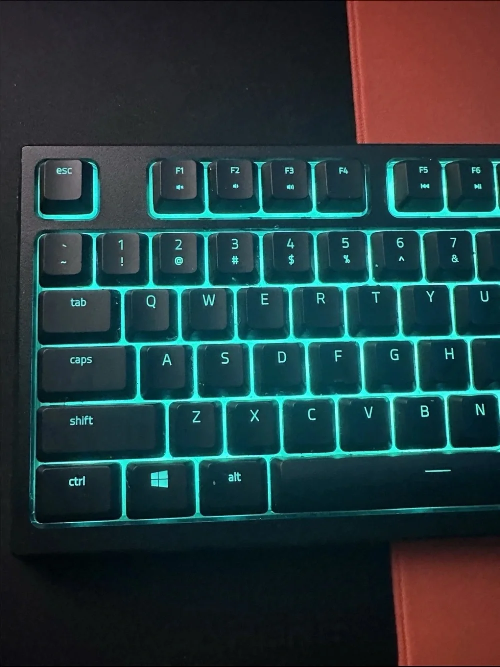 Razer Black Gaming Keyboard with Purple Backlighting